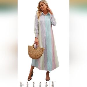 Striped Long Sleeve Maxi Dress